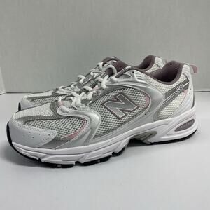 New Balance 530 White Silver Ice Wine MR530SGC Size 10 Mesh Running Sneaker